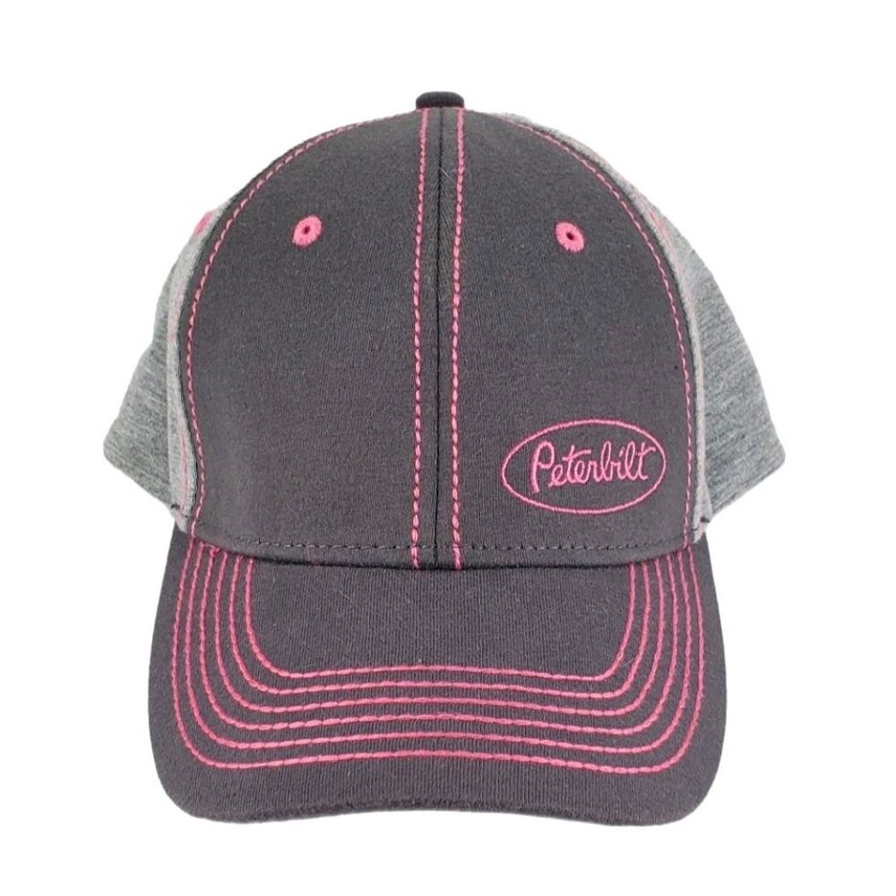 Peterbilt Motors Trucks Ladies Pink/Gray Pink Stitching BDA Jersey Cap/Hat